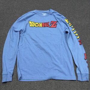 Dragon Ball Z Long Sleeve Shirt Blue Small Anime Graphic